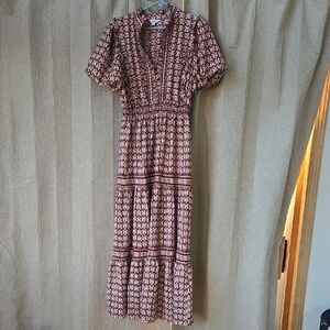 Max Studio Red and Black Patterned Maxi Dress